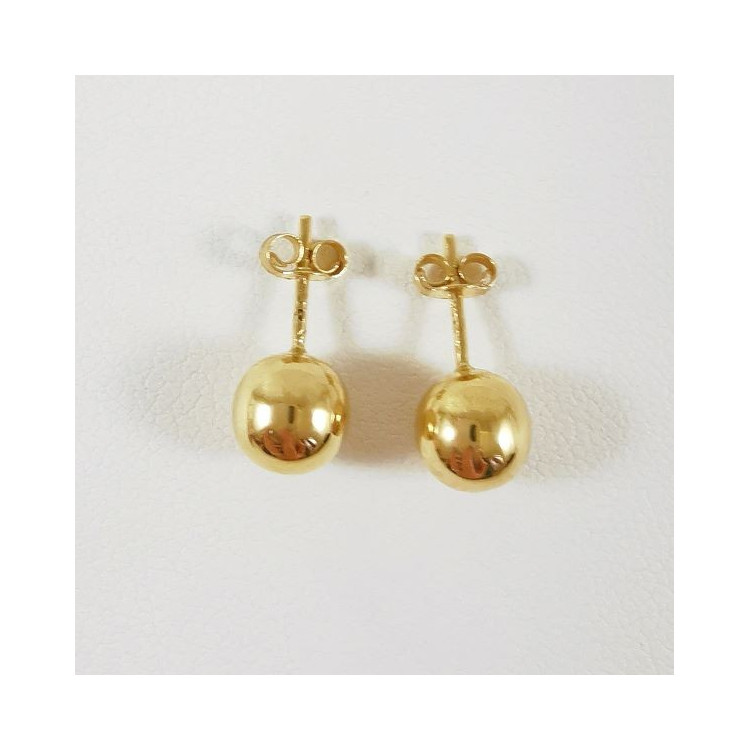 Boucles d'Oreilles Boule Or Jaune 750 - 18 carats