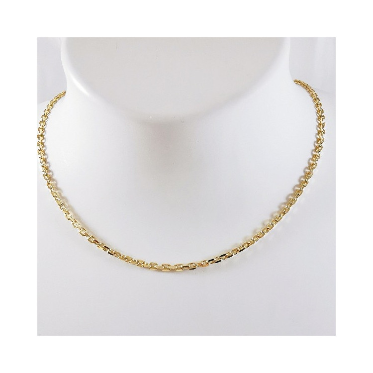 Chaîne 50 cm Or Jaune 750 - 18 carats Maille Forçat 15.50 grammes