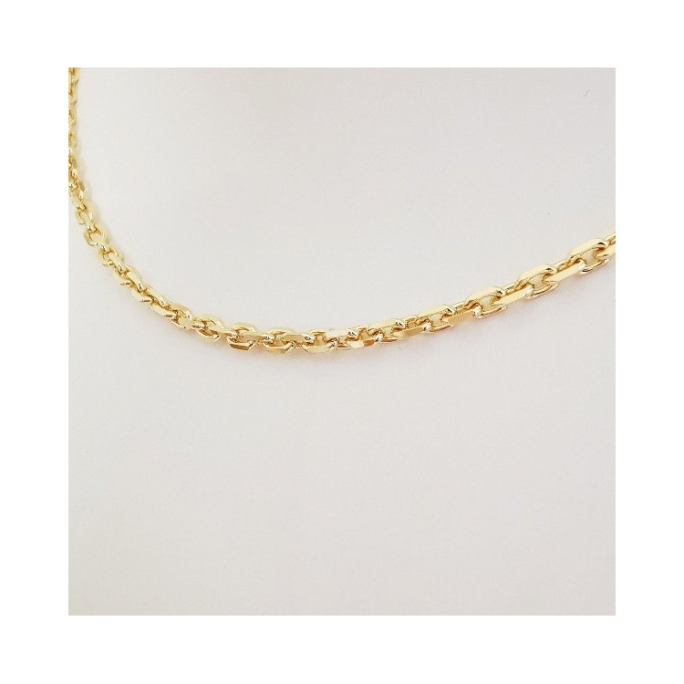 Chaîne 50 cm Or Jaune 750 - 18 carats Maille Forçat 15.50 grammes
