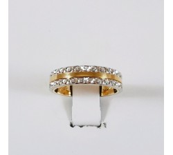 Alliance Ciselée Bicolore Jaune et Blanc Or 750 - 18 carats