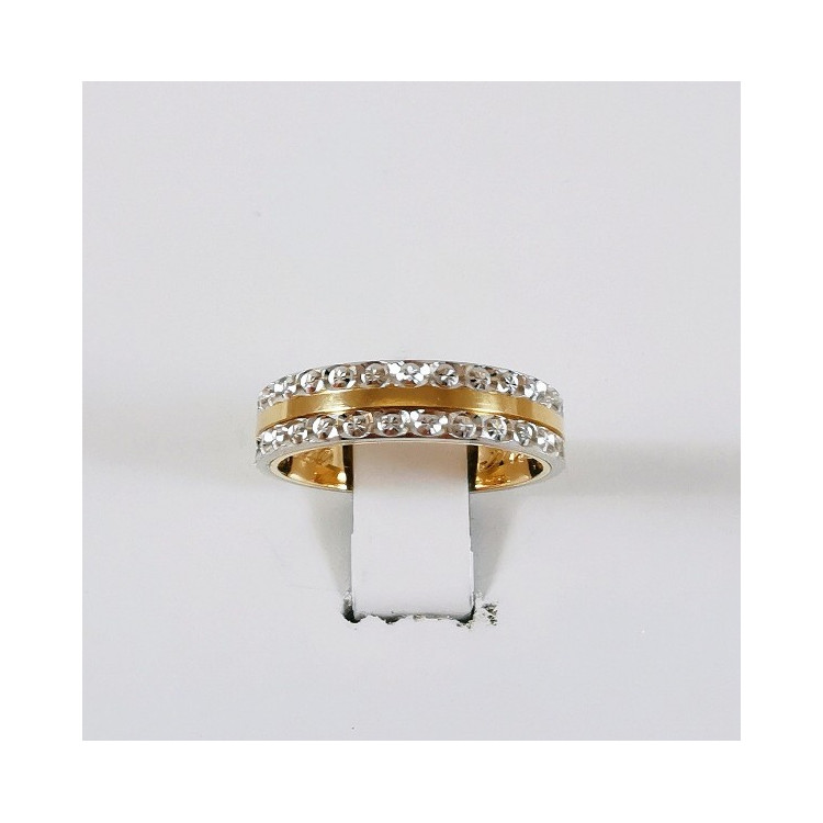 Alliance Ciselée Bicolore Jaune et Blanc Or 750 - 18 carats