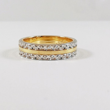 Alliance Ciselée Bicolore Jaune et Blanc Or 750 - 18 carats