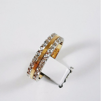 Alliance Ciselée Bicolore Jaune et Blanc Or 750 - 18 carats