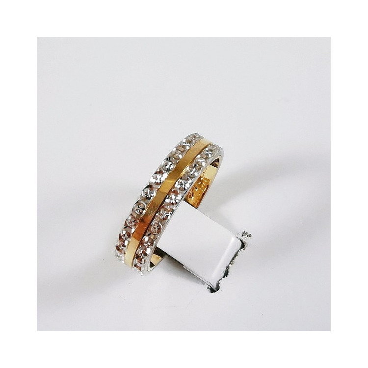 Alliance Ciselée Bicolore Jaune et Blanc Or 750 - 18 carats