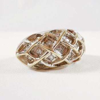 Bague Jonc Diamants Or Blanc 750 - 18 carats (Bijou d'Occasion)