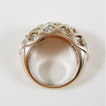 Bague Jonc Diamants Or Blanc 750 - 18 carats (Bijou d'Occasion)