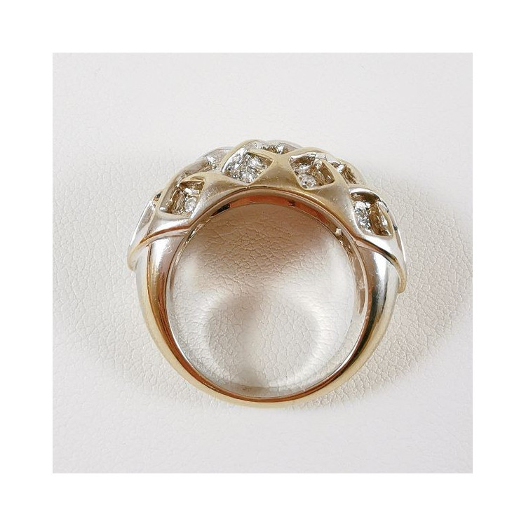 Bague Jonc Diamants Or Blanc 750 - 18 carats (Bijou d'Occasion)