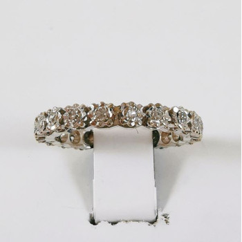 Alliance Tour Complet Diamants Or Blanc 750 - 18 carats (Bijou Ancien)