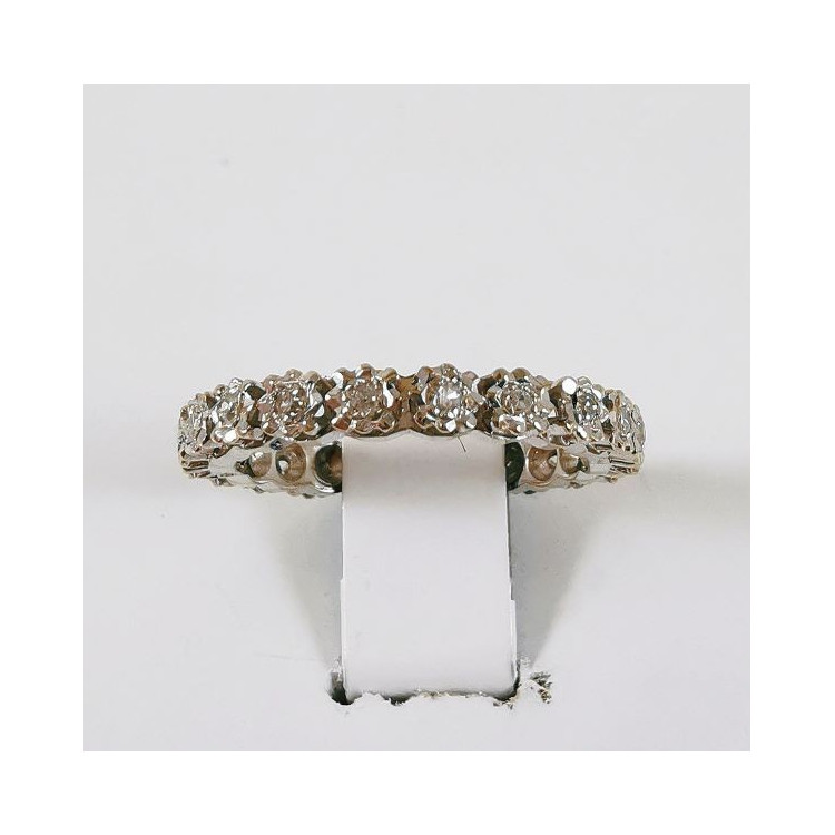 Alliance Tour Complet Diamants Or Blanc 750 - 18 carats (Bijou Ancien)