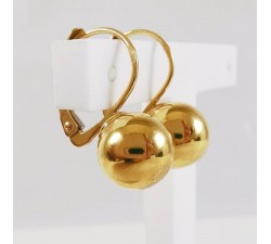 Boucles d'Oreilles Boule Dormeuses Or Jaune 750 - 18 carats