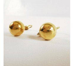 Boucles d'Oreilles Boule Dormeuses Or Jaune 750 - 18 carats