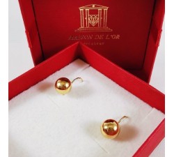 Boucles d'Oreilles Boule Dormeuses Or Jaune 750 - 18 carats