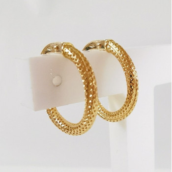 Créoles Ciselées Petit Modèle Or Jaune 750 - 18 carats