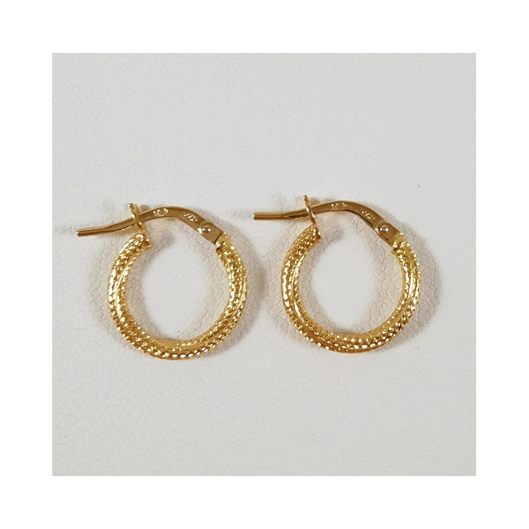 Créoles Ciselées Petit Modèle Or Jaune 750 - 18 carats