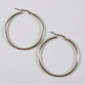 Créoles Or Moyen Modèle Or Blanc 750 - 18 carats