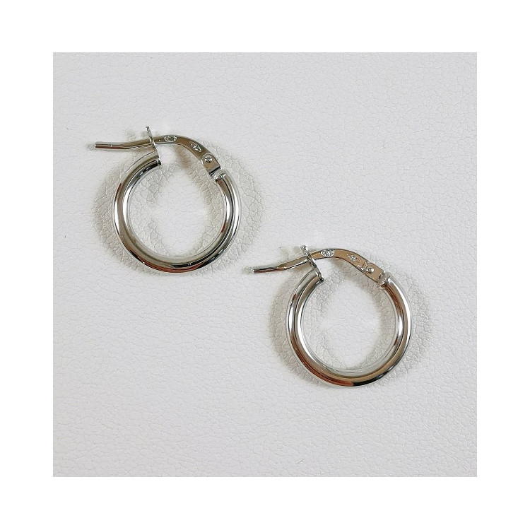 Créoles Petit Modèle Or Blanc 750 - 18 carats