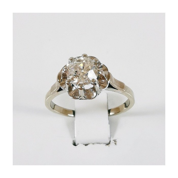 Solitaire Diamant Or Blanc 750 - 18 carats (Bijou Ancien)