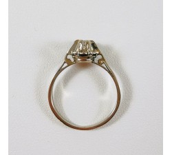Bague Solitaire Ancien Diamant 0.20ct Or Blanc 750 - 18 carats (Bijou Ancien)
