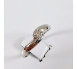 Bague "Voluté d'Amour" Solitaire Diamant 0.14ct Or Blanc 750 - 18 carats