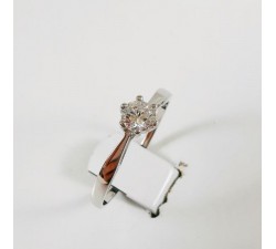 Bague Solitaire Oxyde de Zirconium Or Blanc 750 - 18 carats