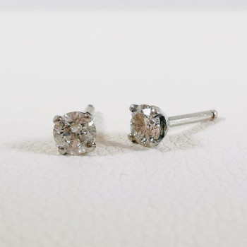 Boucles d'Oreilles Puces "Iconic" Diamants 2 x 0.12 ct Or Blanc 750 - 18 carats