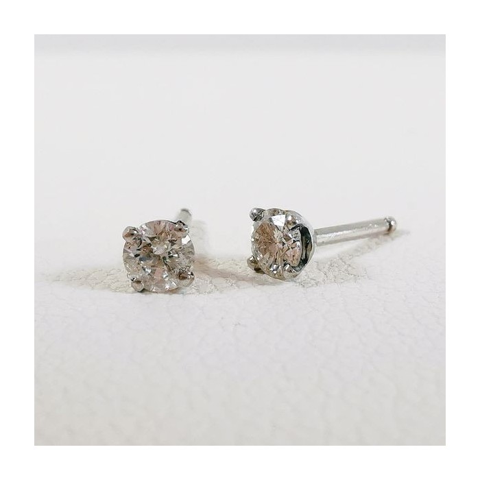 Boucles d'Oreilles "Iconic" Diamants 2 x 0.12 ct Or Blanc 750 - 18 carats