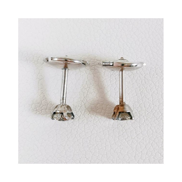 Boucles d'Oreilles Puces "Iconic" Diamants 2 x 0.12 ct Or Blanc 750 - 18 carats