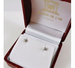 Boucles d'Oreilles "Iconic" Diamants 2 x 0.12 ct Or Blanc 750 - 18 carats