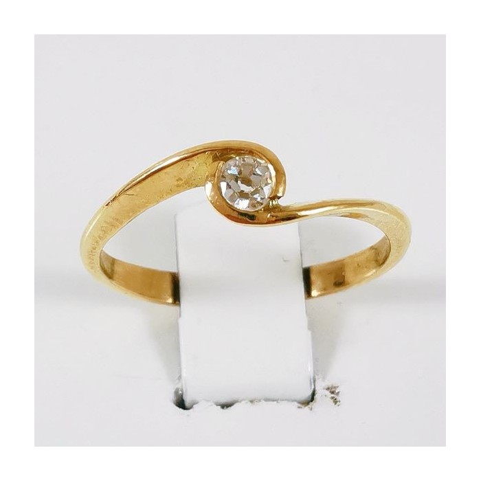 Bague "Tourbillon d'Amour" Solitaire Diamant 0.08 ct Or Jaune 750 - 18 carats