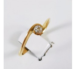 Bague "Tourbillon d'Amour" Solitaire Diamant 0.08 ct Or Jaune 750 - 18 carats