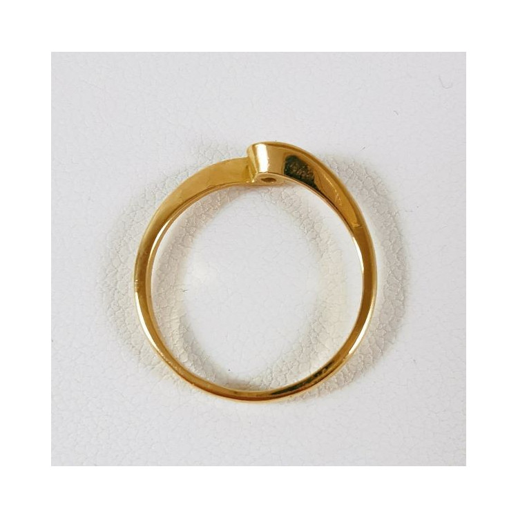 Bague "Tourbillon d'Amour" Solitaire Diamant 0.08 ct Or Jaune 750 - 18 carats  Bague de fiançailles
