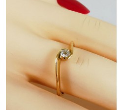 Bague "Tourbillon d'Amour" Solitaire Diamant 0.08 ct Or Jaune 750 - 18 carats