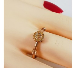 Bague Fleur Or Rose 750 - 18 carats