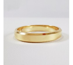 Alliance Ruban Chanfrein Or Jaune 750 - 18 carats Alliance homme Alliance femme