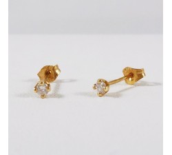 Boucles d'oreilles Puces Diamants 2 x 0.04ct Or Jaune 750 - 18 carats (Bijou Occasion)