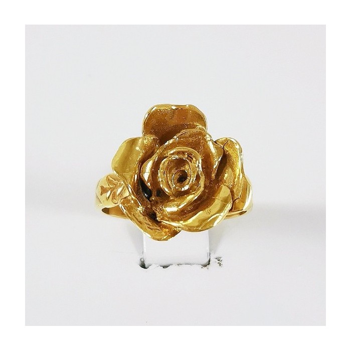 Bague  fleur Rose Or Jaune 750 - 18 carats