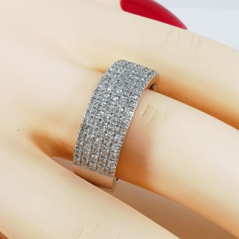 Alliance Pavée de Diamants Or Blanc 750 - 18 carats