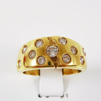 Bague Diamants Or Jaune 750 - 18 carats