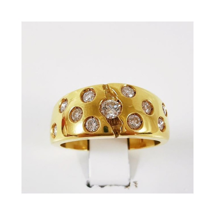 Bague Diamants Or Jaune 750 - 18 carats