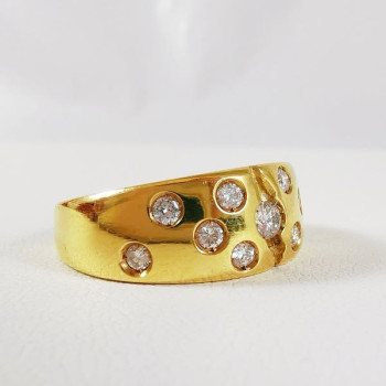 Bague Diamants Or Jaune 750 - 18 carats