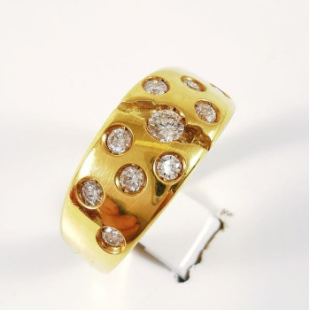 Bague Diamants Or Jaune 750 - 18 carats