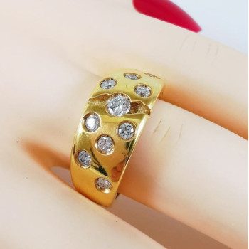 Bague Diamants Or Jaune 750 - 18 carats
