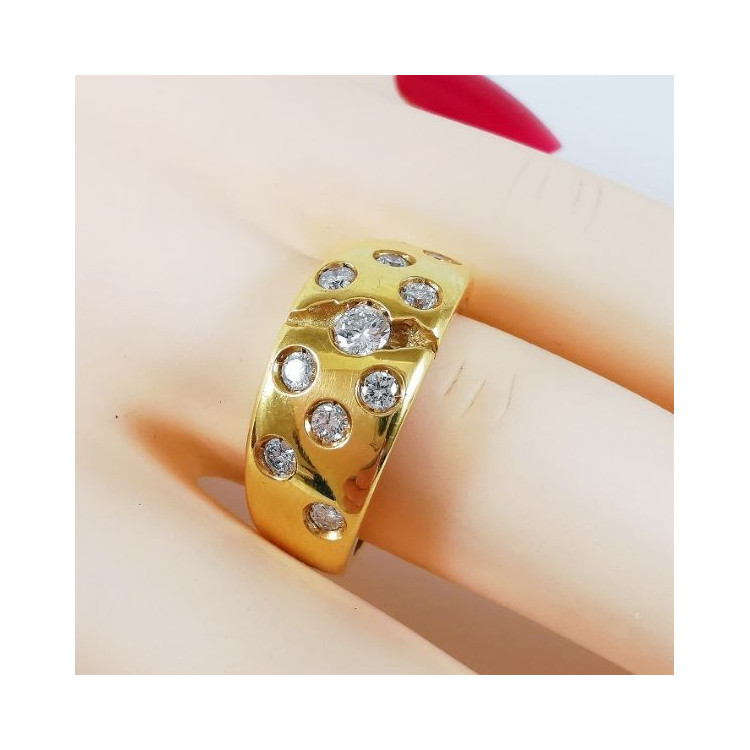 Bague Diamants Or Jaune 750 - 18 carats