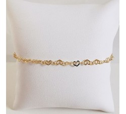 Bracelet Maille Coeur Or Jaune 750 - 18 carats
