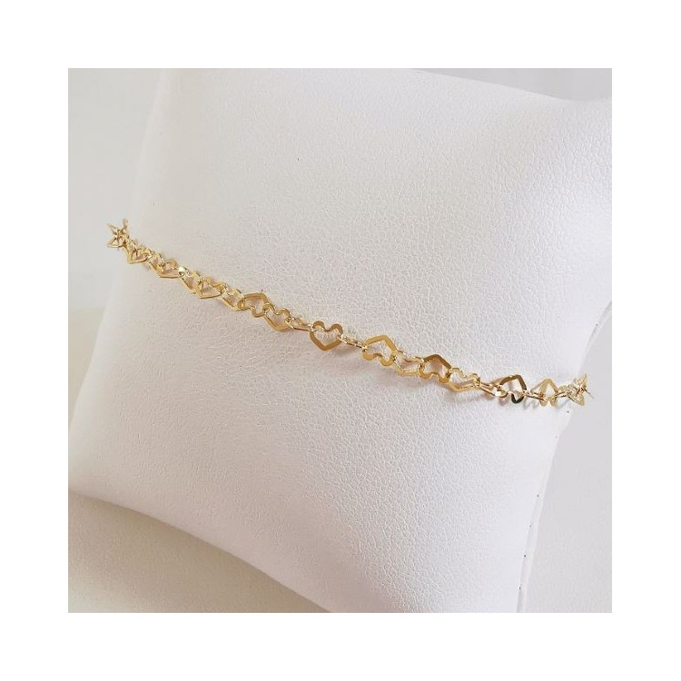 Bracelet Maille Coeur Or Jaune 750 - 18 carats