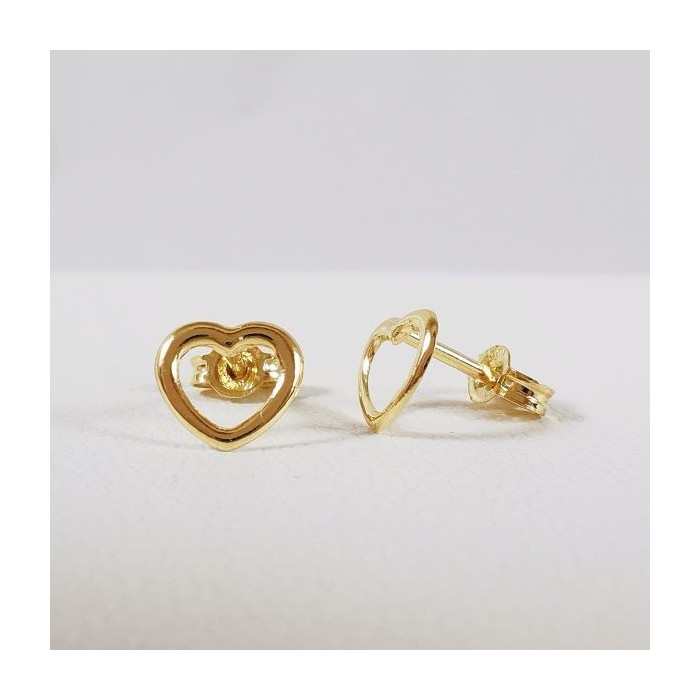 Boucles d'Oreilles Coeur Or Jaune 750 - 18 carats