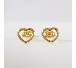 Boucles d'Oreilles Coeur Or Jaune 750 - 18 carats