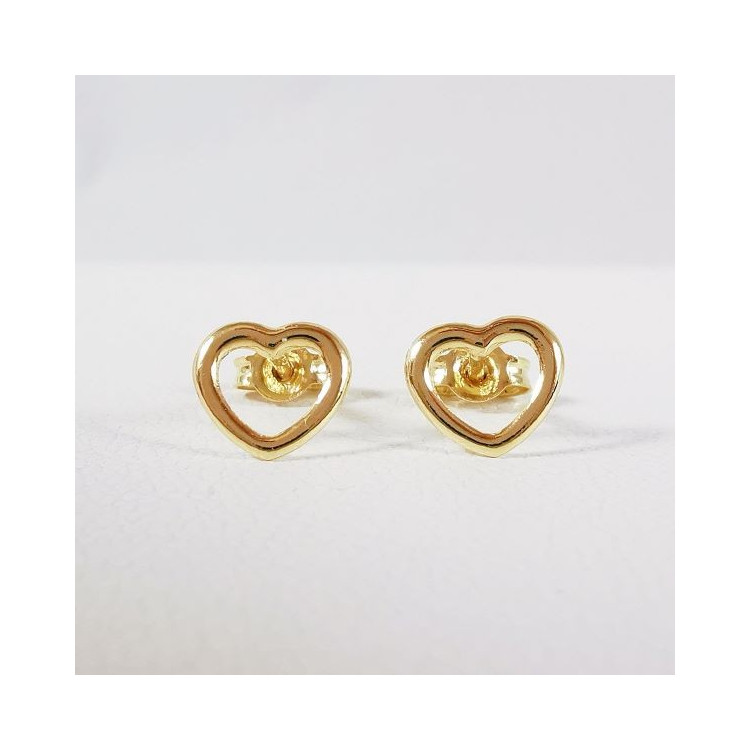 Boucles d'Oreilles Coeur Or Jaune 750 - 18 carats