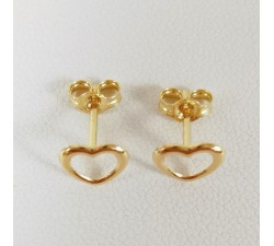 Boucles d'Oreilles Coeur Or Jaune 750 - 18 carats
