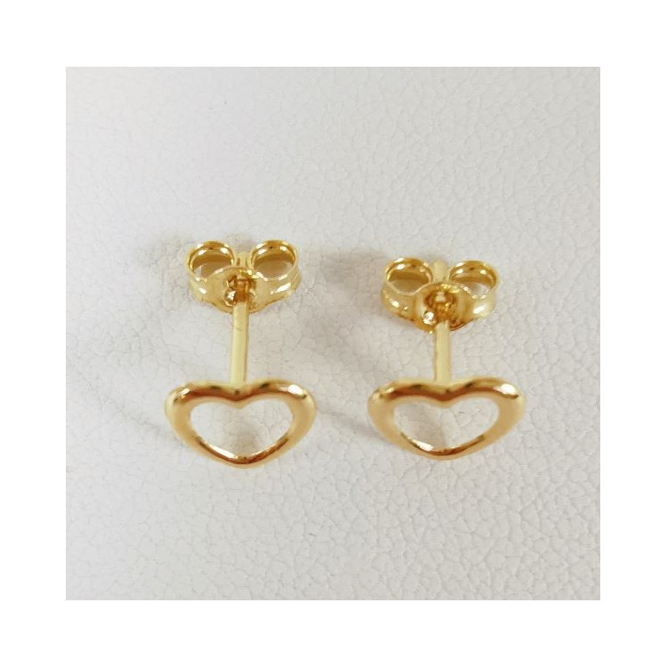 Boucles d'Oreilles Coeur Or Jaune 750 - 18 carats